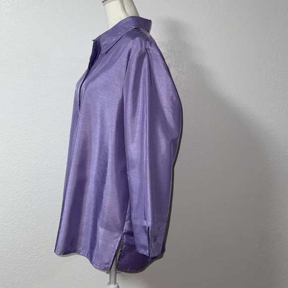 DRAPERS&DAMOS Purple Women's Button-Up Shirt - Picture 2 of 7